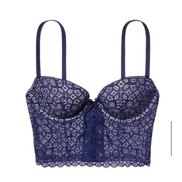 NWT Victorias Secret Lace Padded Demi Bra with Corset front - Picture 1 of 11
